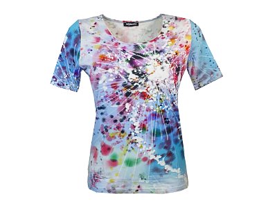 Barevné triko s krátkým rukávem - vel.40